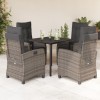 VidaXL Set mobilier de grădină cu perne, 5 piese, gri, poliratan