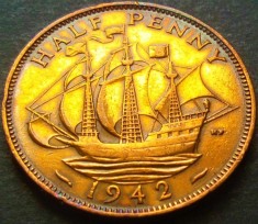 Moneda istorica HALF PENNY - ANGLIA, anul 1942 * cod 3545 - GEORGIVS VI