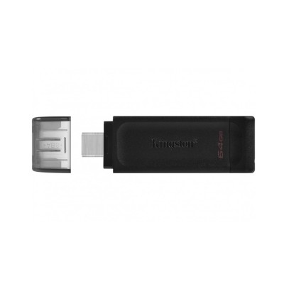Kingston - Memory Stick DT70 (DT70/64GB) - USB-C 3.2 FlashDrive, 64GB - Black foto