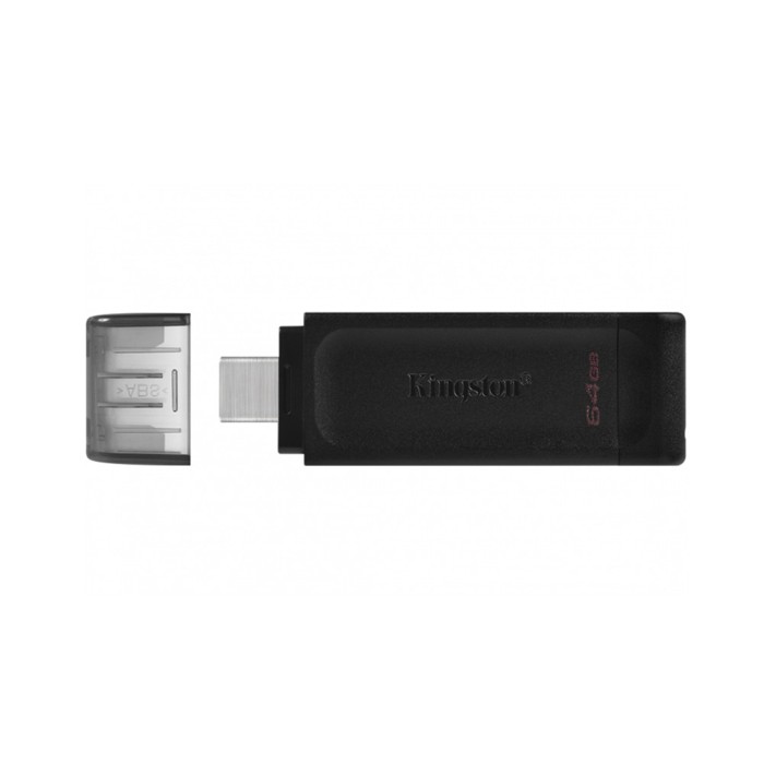 Kingston - Memory Stick DT70 (DT70/64GB) - USB-C 3.2 FlashDrive, 64GB - Black