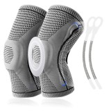 Set de 2 genunchiere TOFBS, nailon/gel, gri, marimea M