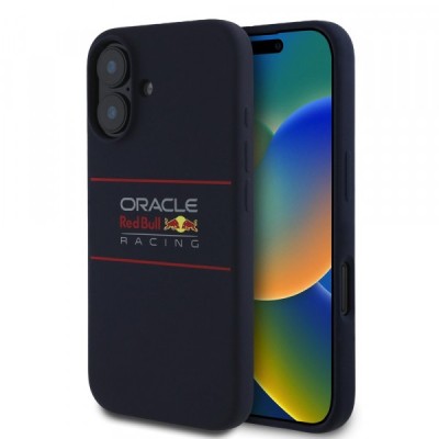 Husa MagSafe pentru Apple iPhone 16 Plus, Red Bull Racing, Horizontal Centered Logo, Bleumarin foto