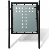Poarta de gard cu o usa, negru, 100x150 cm GartenMobel Dekor, vidaXL