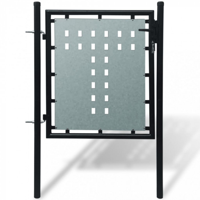 Poarta de gard cu o usa, negru, 100x150 cm GartenMobel Dekor