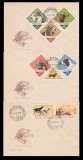 1965 Romania - 3 FDC Caini de vanatoare, LP 620
