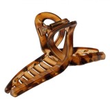 Clamă Păr Femei, Mată, Maro, 11cm, Formă Buclă