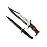 Set doua cutite de vanatoare , Tactical Knife, IdeallStore&reg;, Otel inoxidabil, Teaca inclusa