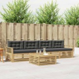 vidaXL Set de canapele de exterior cu pernă 5 pcs Alb și antracit 3389997