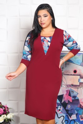 Rochie Eleganta Minerva Bordo - 50Marimea foto