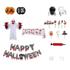 Set 40 de decoratiuni pentru Halloween, dimensiuni diferite, hartie, latex, multicolor