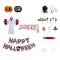 Set 40 de decoratiuni pentru Halloween, dimensiuni diferite, hartie, latex, multicolor