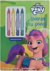My Little Pony. Coloram cu poneii. Carte de colorat cu 4 creioane cerate - Litera