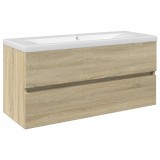 Cumpara ieftin Set mobilier de baie, 2 piese, ceramica si lemn prelucrat