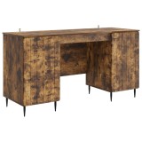 vidaXL Birou cu raft Stejar fumuriu 142,5 x 50 x 75 cm Lemn prelucrat 3414590