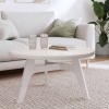 VidaXL Blat de masă rotund, alb, &Oslash;80x3 cm, lemn masiv de pin