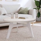 VidaXL Blat de masă rotund, alb, &Oslash;80x3 cm, lemn masiv de pin