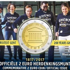 BELGIA 2017 - 2 Euro comemorativ “200 ani - Universitatea Gent” BU /coincard /ND