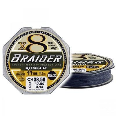 Fir Textil Konger Rigging Line Braider X8 Black 0.20mm, 25.3kg, 10m foto