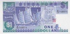 Bancnota Singapore 1 Dolar (1987) - P18b UNC ( vezi descriere )