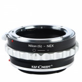 Cumpara ieftin Adaptor montura K&amp;F Concept Nikon(G)-NEX II de la Nikon(G) la Sony E-Mount (NEX) KF06.362