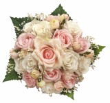 Buchet mediu personalizabil cu trandafiri, mini bujori si floarea miresei (Alb, Roz), Eventissimi&reg;