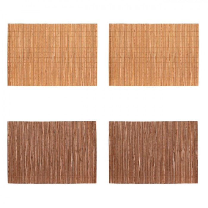 Set Suporturi Farfurii Bambus, 45x30cm, Bej și Maro, 4 Bucăți