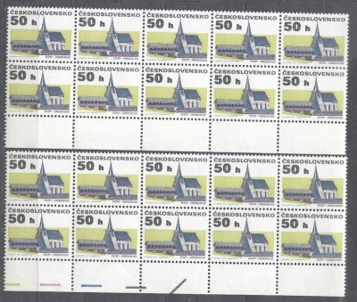 Czechoslovakia 1992 Definitives Castle x 20 in blocks MNH S.622 foto