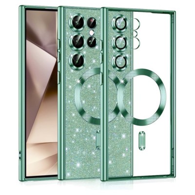 Husa pentru Samsung Galaxy S24 Ultra - Techsuit Luxury Glitter MagSafe - Light Green foto