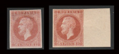 Romania 1872 - Carol Paris 15 bani brun-roscat NEDANTELAT x 2 varietati culoare foto