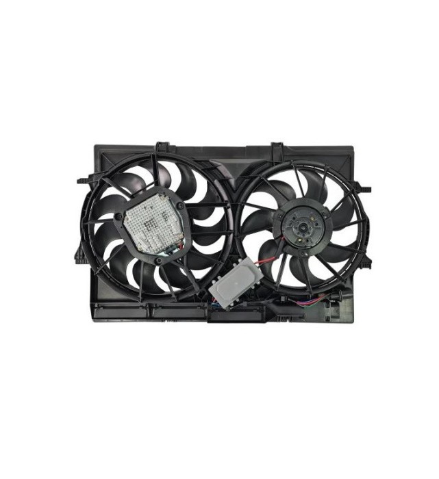 Ventilator radiator GMV Audi A4 2008-2016, A5 2007-2016, Q5 2008-2017, 390 mm / 345 mm; 4+4 pini, motorizare 2.7 TDI; 3.0 TDI; 3.0 V6k TFSI; 4.2 V8