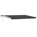 vidaXL Marchiză retractabilă manuală cu led-uri Antracit 4 &times; 3 m 3419458