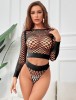 Eross set Crop Fishnet XS/M Black