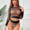 Eross set Crop Fishnet XS/M Black