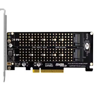 Adaptor Dual (2) SSD NVMe M.2 la PCIe x8 foto