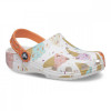 Saboti Crocs Toddler Classic Ice Cream Graphic Clog Alb - White/Multi, 22 - 24