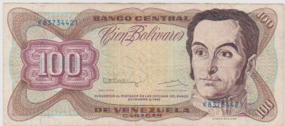 100 BOLIVAR VENEZUELA DECEMBRIE 1992 /F foto