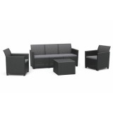 Cumpara ieftin Set de mobilier de grădină Claire cu 5 locuri și masă cu perne, grafit