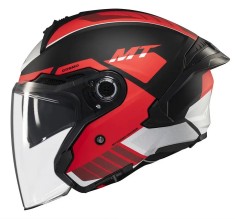 Casca open face pentru scuter - motocicleta MT Cosmo SV Cruiser B5 rosu mat (ochelari soare integrati) XL (61/62cm)