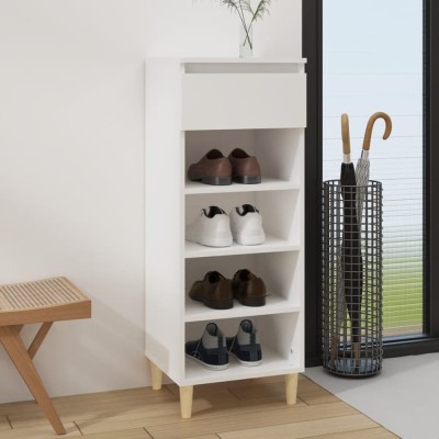 vidaXL Pantofar, alb, 40x36x105 cm, lemn compozit foto
