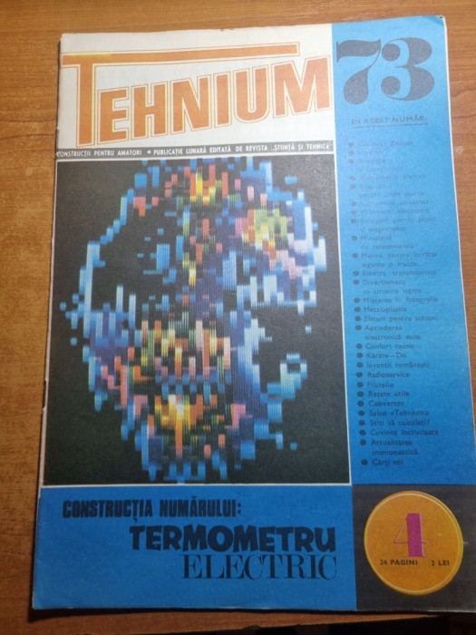 revista tehnium aprilie 1973-amenajari interioare,miscarea in fotografie