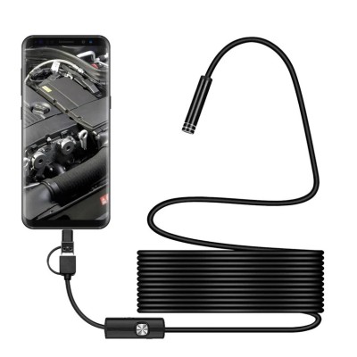 Camera endoscop 2 in 1 pentru Android si Windows, waterproof, 5 metri foto