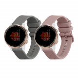 Set 2 Curele Kwmobile pentru Garmin Venu 2S, Roz/Gri, Silicon, 55152.02