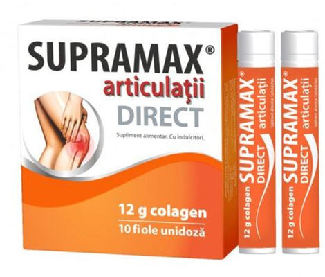 Supramax articulatii Direct 12g colagen, 10 fiole, Zdrovit