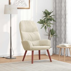 vidaXL Scaun de relaxare, alb crem, catifea 4102619