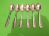 SET de 6 LINGURITE ARGINTATE , maner decorat in relief , anii 1930 , marcaj GAB, Tacamuri