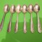 SET de 6 LINGURITE ARGINTATE , maner decorat in relief , anii 1930 , marcaj GAB