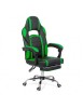 Scaun directorial cu suport picioare OFF 302, gaming, mecanism de balans, piele ecologica, cadru cromat, 110 kg