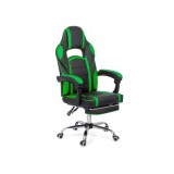 Scaun directorial cu suport picioare OFF 302, gaming, mecanism de balans, piele ecologica, cadru cromat, 110 kg