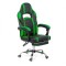Scaun directorial cu suport picioare OFF 302, gaming, mecanism de balans, piele ecologica, cadru cromat, 110 kg