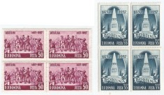 |Romania, LP 445/1957, 550 ani de la Rascoala de la Bobilna, blocuri de 4, MNH